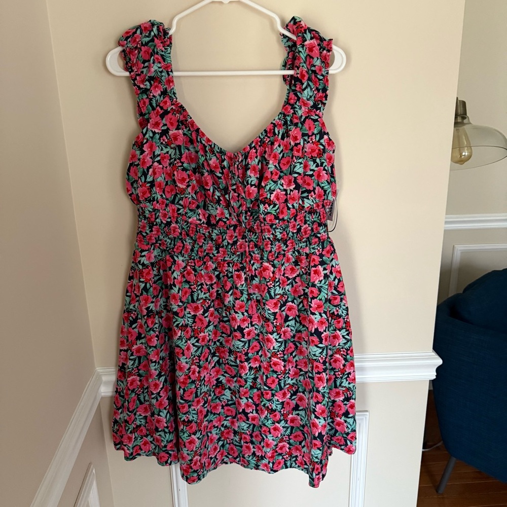 Brand New With Tags Old Navy Floral Preppy Waist Defined Dress Size XL - Picture 2 of 7